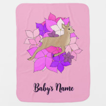 Cute Personalizado Ciervo y Flores Rosa