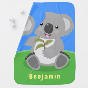 Mantita Para Bebé Cuto feliz koala saludando al ilustracion personal