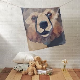 Mantita Para Bebé Diseño de polos bajos en la cabeza del oso