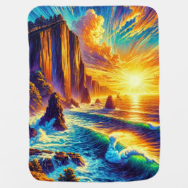 Mantita Para Bebé El paisaje oceánico del atardecer