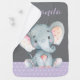 Mantita Para Bebé Elefante Chica Baby Shower morado y gris (In Situ)