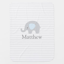 Mantita Para Bebé Elefante lindo Blue Gray Strike Boy Baby Blanket
