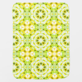 Mantita Para Bebé Estrella de verano verde amarillo brillante decoro
