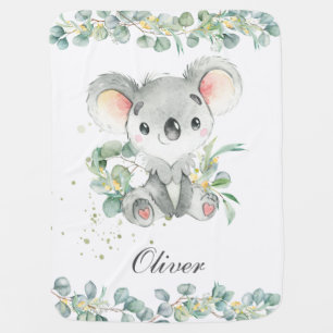 Mantita Para Bebé Eucalyptus Greenery Cute Koala Aussie Animal