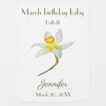Flor de daffodil de marzo Baby Blanket