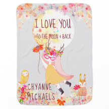 Floral "I love you to the moon & back" color de ag