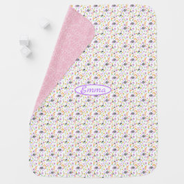 Mantita Para Bebé Flores pastel, mariposas y cintas