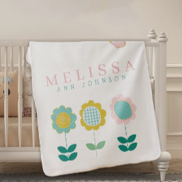 Mantita Para Bebé Flores Primaverales Mariposa Rosa Bebé