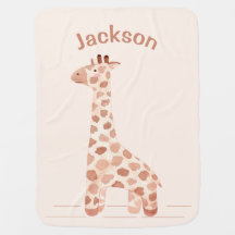 Giraffe Nombre personalizado Nursera acuarela