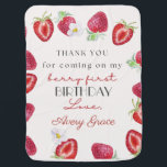 Mantita Para Bebé Gracias Mi Berry First Birthday Cute Strawberry<br><div class="desc">Gracias Mi Berry First Birthday Cute Strawberry</div>