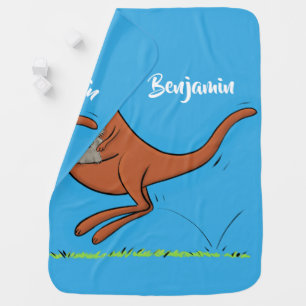Mantita Para Bebé Ilustracion de canguro y personalizado de koalas