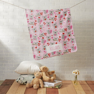 Mantita Para Bebé Koala Bears Hearts Love Baby Blanket