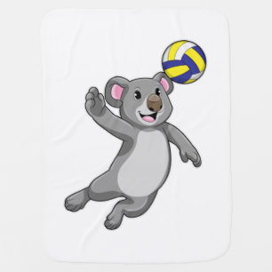 Mantita Para Bebé Koala como jugador de voleibol con voleibol