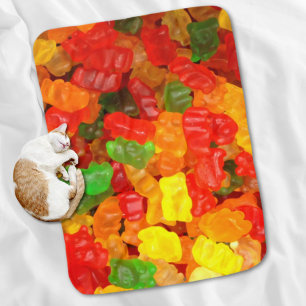 Mantita Para Bebé lindo naranja kawaii oso gummy rojo amarillo y col