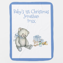 Mantita Para Bebé Los primeros Navidades del bebé: Keepsake azul per