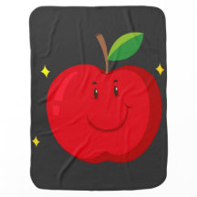 Manzana roja con cara feliz