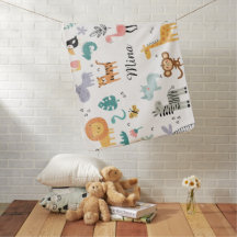 Nombre de bebé personalizado con adorables animale