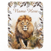 Nombre personalizado acuarela león personalizado