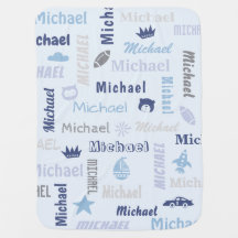 Nombre personalizado azul bebé bebé bebé