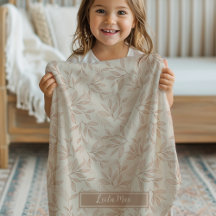 Nombre personalizado floral natural beige boho