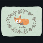 Mantita Para Bebé Nombre personalizado LIttle Fox Baby Blanket<br><div class="desc">... </div>