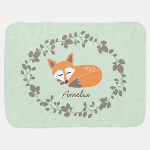 Mantita Para Bebé Nombre personalizado LIttle Fox Baby Blanket