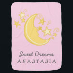 Mantita Para Bebé Nombre personalizado Sueños dulces Bebés / Rosa<br><div class="desc">Nombre personalizado Sueños dulces Bebés / Rosa</div>