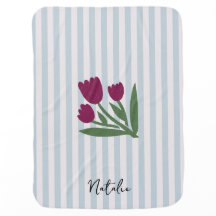 Patrón retro rayado adorable con Chica floral