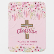 Personalizado Chicas de Boho Floral Rosa BAPTISM B