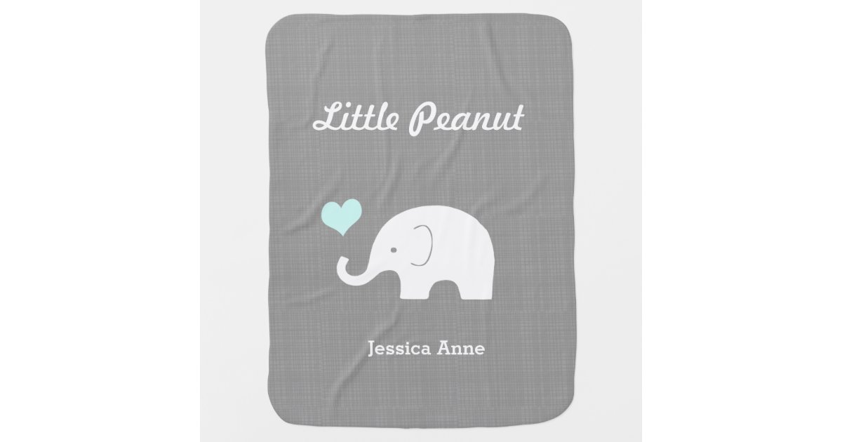 Mantita Para Bebe Poco Elefante Azul Baby Shower Del Cacahuete Zazzle Es