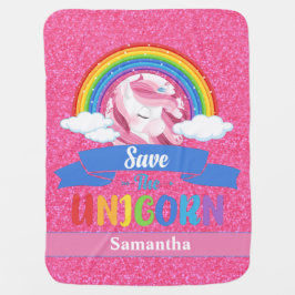 Mantita Para Bebé Purpurina Unicorn Bebé Rosa