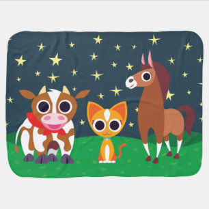 Mantita Para Bebé Reba, Purrl, y Zora en la noche