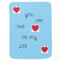 Sky Blue Baby Blanet con corazones