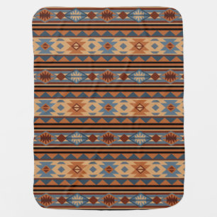 Mantita Para Bebé Southwest Design Adobe Gray Brown Tribal Pattern