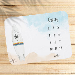 Mantita Para Bebé Surfer Milestone Baby Blanket