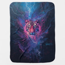Tigre abstracto de trueno neón resplandor eléctric