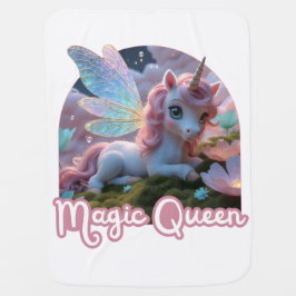 Mantita Para Bebé Weißes Einhorn mit Flügeln - Magic Queen