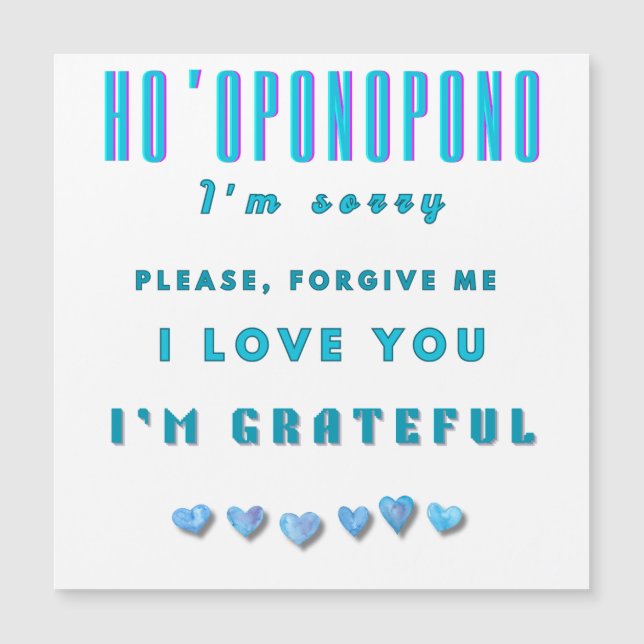 Mantra curadora de Ho'oponopono - Espiritual azul  (Anverso)