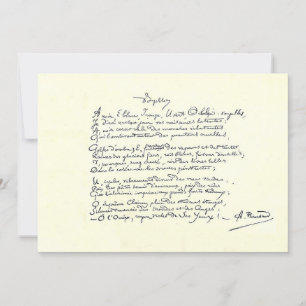 manuscrito autógrafo de la tarjeta Voyelles (Rimba