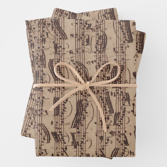 Manuscrito de la barra de música de hojas antiguas (In situ)