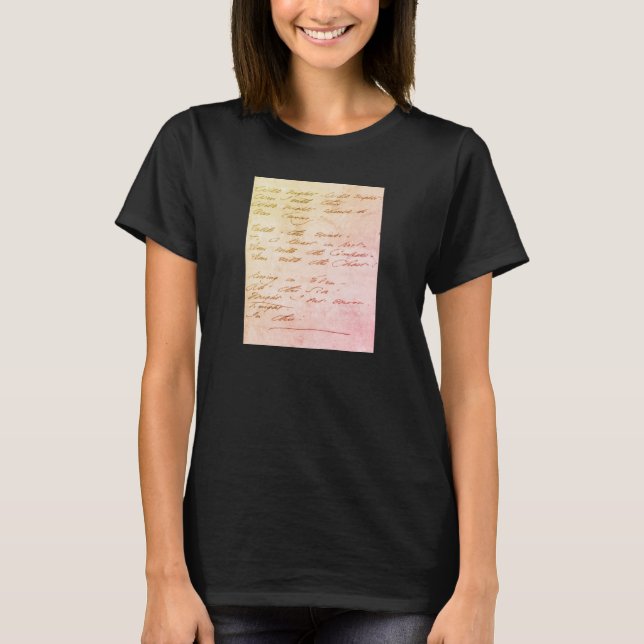 Manuscrito de la camiseta "noches salvajes, noches (Anverso)
