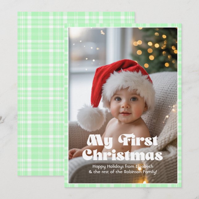 Manzana Granny Smith Gingham Mi Primer Navidad Beb (Anverso / Reverso)