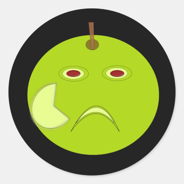 Manzana malvada con Pegatinas de Scar Halloween (Anverso)