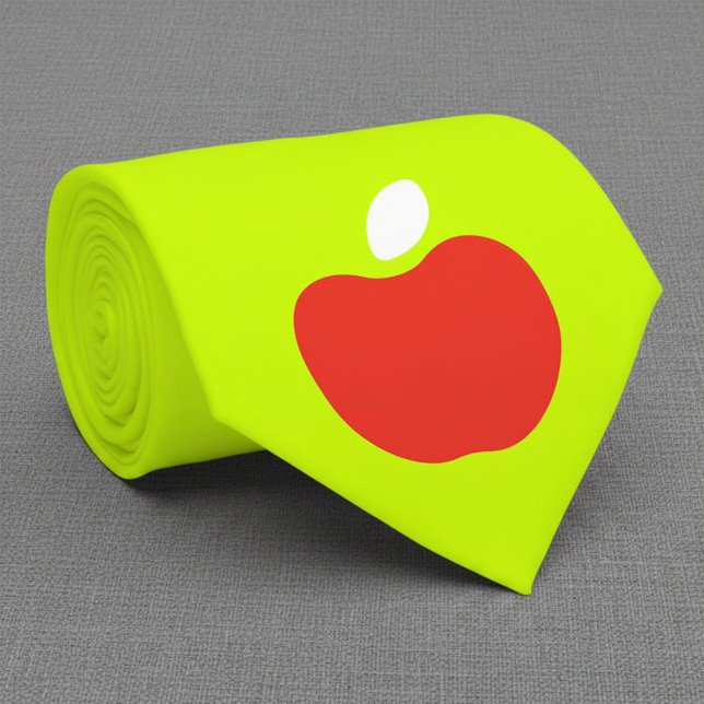 manzana roja con corbata amarilla neón (Subido por el creador)