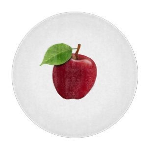 Manzana Roja en Tabla de Cortar Blanca