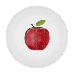 Manzana Roja en Tabla de Cortar Blanca