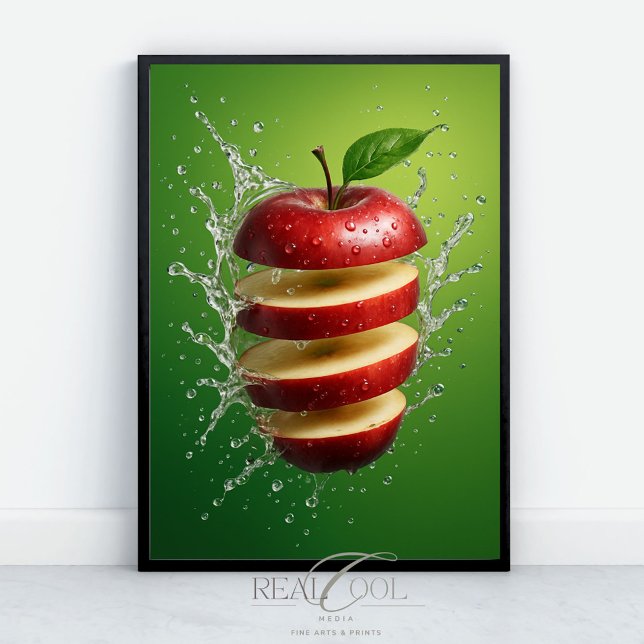 Manzana Roja Flotante con Salpicadura de Agua Arte (Subido por el creador)