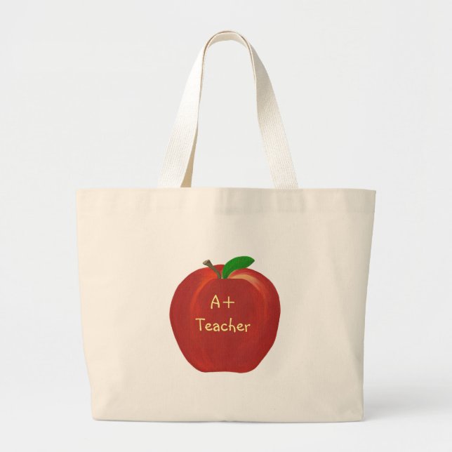 Manzana roja, profesor A+, bolsos de lona (Frente)