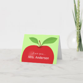 Manzana roja Una nota del profesor notecard