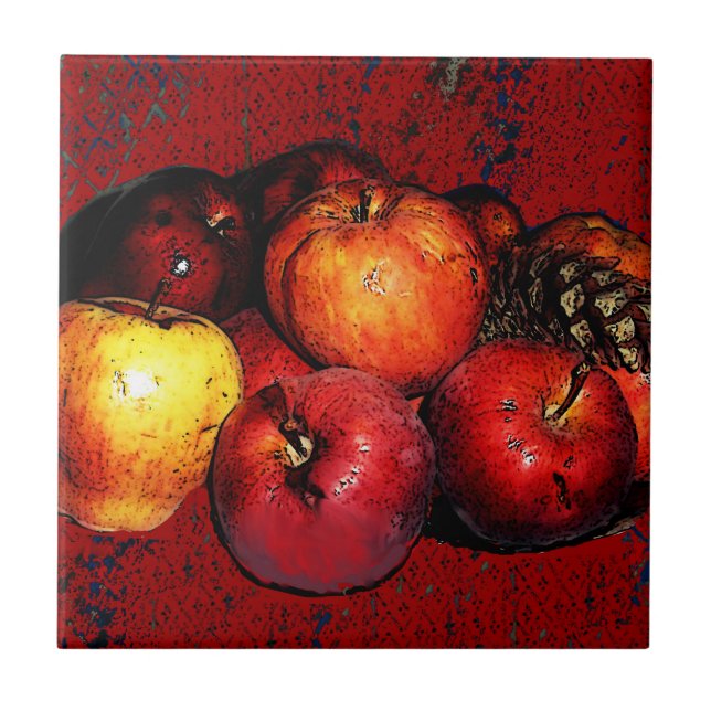 Manzanas de manzanas, tejas y rojas de la abuela (Frente)